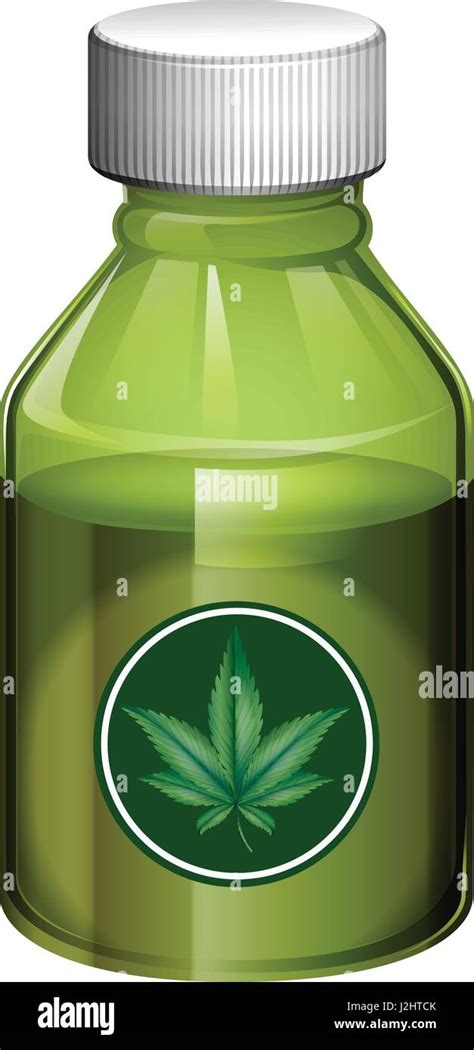 Liquid Medicine In Green Bottle Illustration Stock Vector Image And Art