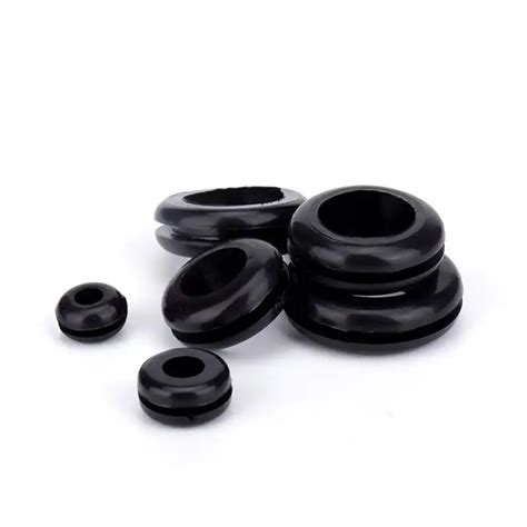 10pcs Silicone Rubber Wire Grommet Round Hollow Plugs With Hole 3mm 3