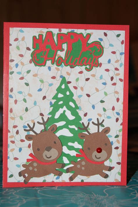 Christmas Card Made With Create A Critter Cricut Cartridge Kaarten