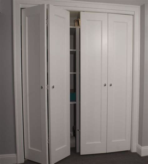 Bifold doors are used when the space outside a shed or outbuilding is limited, you want to create a relatively large opening width and don't have the wall space for a sliding door. Revamp the old doors | Folding closet doors, Bifold closet ...