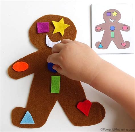 Gingerbread Man Shape Matching Busy Bag Preschool Christmas Gingerbread Activities