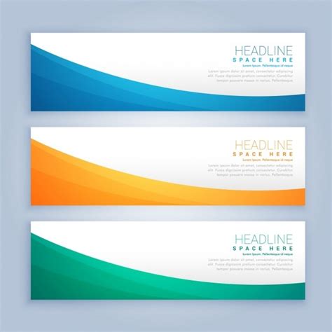 Free Vector Colored Waves Banners