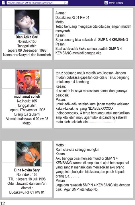 Contoh Kesan Pesan Album Kenangan Sekolah Sd - Membuat E Album Alumni