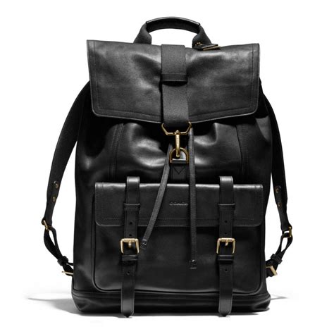 Black Leather Backpack Purse Coach Iucn Water