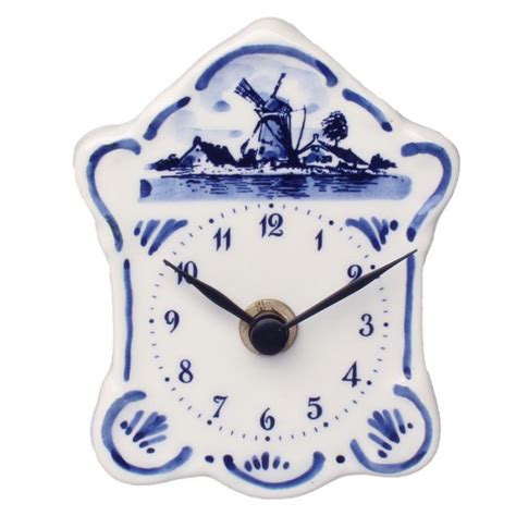 Mini Wall Clock Delft Blue 105 Cm Clocks Wall Standing Souvenirs