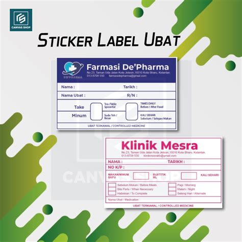 Sticker Label Ubat Klinik Farmasi Petak Shopee Malaysia