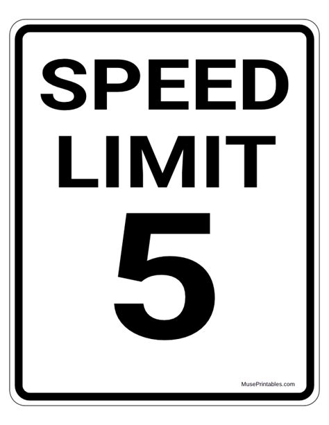 Printable 5 Mph Speed Limit Sign