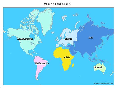 Topografie Werelddelen