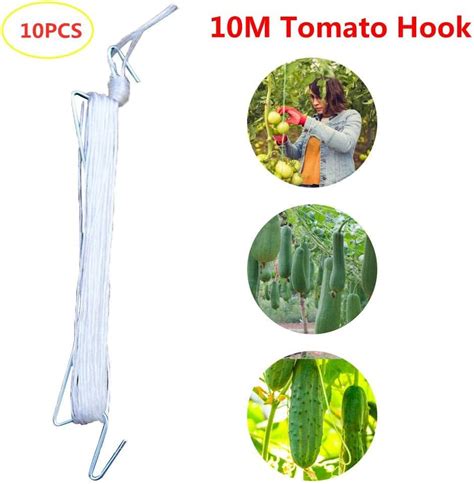 Settlede 10pcs Tomato Hook With Twine Hook Tomato Support