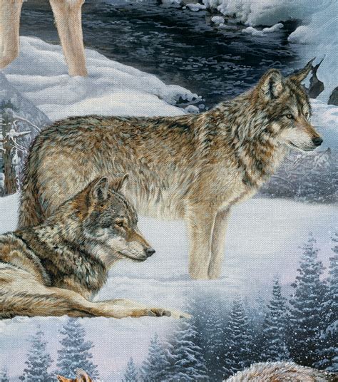 Novelty Fabric Wolves In Winter Joann