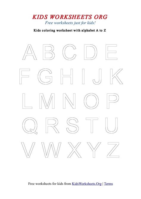 A collection of free esl worksheets on many different topics for english language learners and teachers. Kids Alphabet Coloring Worksheets A-Z Uppercase | Kids ...