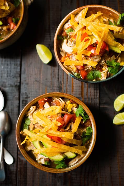 Toss all the ingredients into your slow cooker and let it simmer all day long while you're at work. Slow Cooker Chicken Tortilla Soup • A Sweet Pea Chef