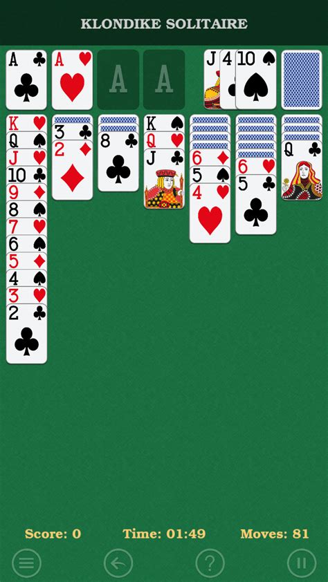 Move any cards that you can to the foundation row. Amazon.com: Solitaire. Free Klondike Patience Card Game ...