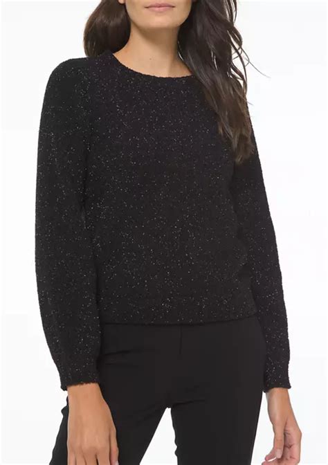 Michael Michael Kors Womens Crew Neck Lurex Textured Sweater Belk