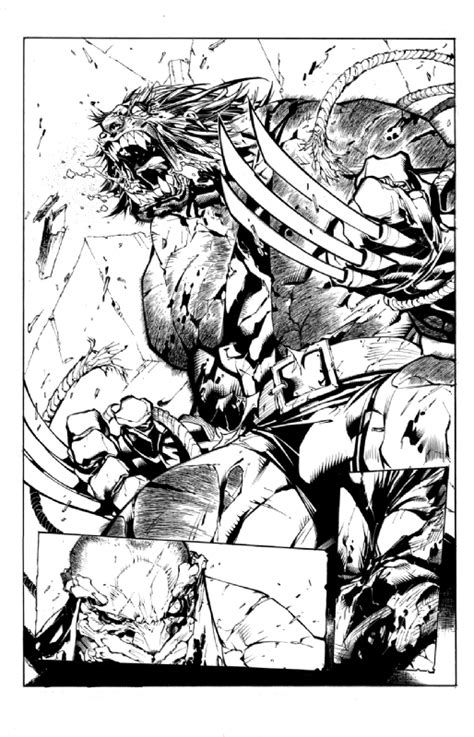 Wolverine Sample Inks Over Joe Maduriera In Lebeau Underwood S Dc Comics Work Comic Art
