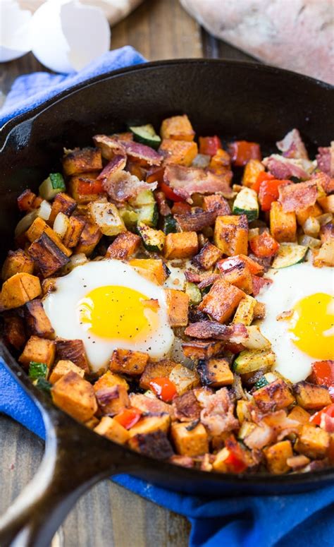 Sweet Potato Hash With Eggs And Bacon Spicy Southern Kitchen