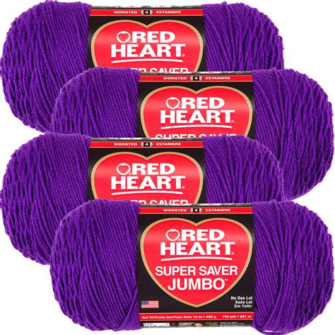 Red Heart Super Saver Yarn Amethyst Multipack Of 4