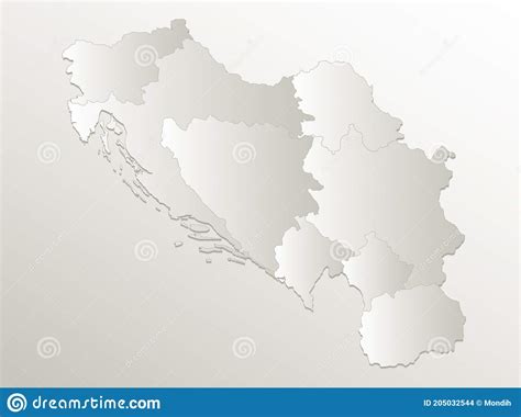 Yugoslavia Map Administrative Division Separates Regions Individual
