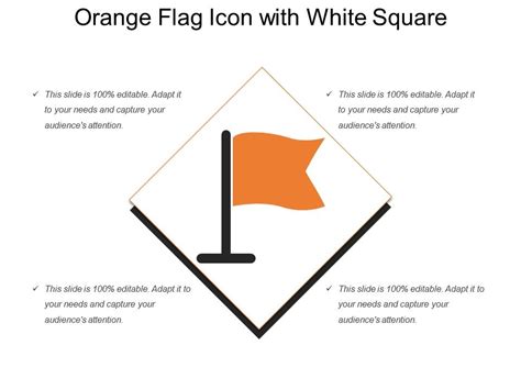 Orange Flag Icon With White Square Presentation Powerpoint Templates
