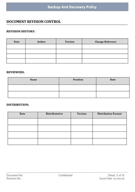 Backup And Recovery Policy Template