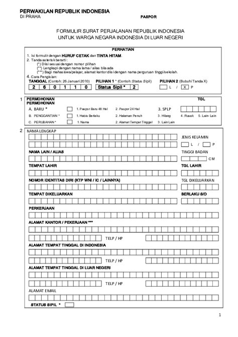 Contoh Pengisian Formulir Paspor - Contoh Resource