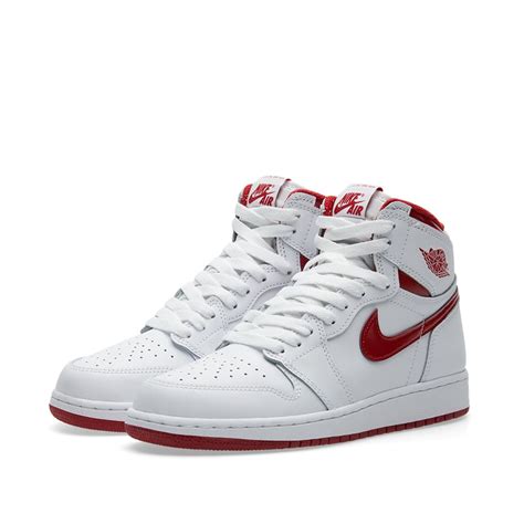 Nike Air Jordan 1 Retro High Og Bg White And Varsity Red End Uk