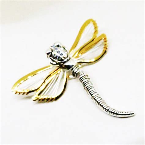 Dragonfly Brooch Vintage Best Signed Gold Tone And Silver Etsy