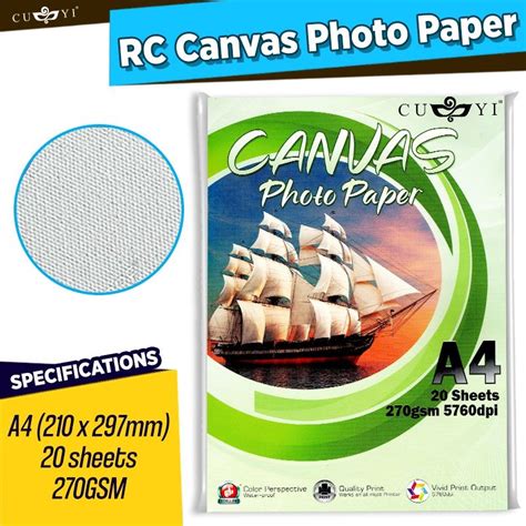 Cuyi Canvas Photo Paper A4 Size 20sheets Per Pack Lazada Ph