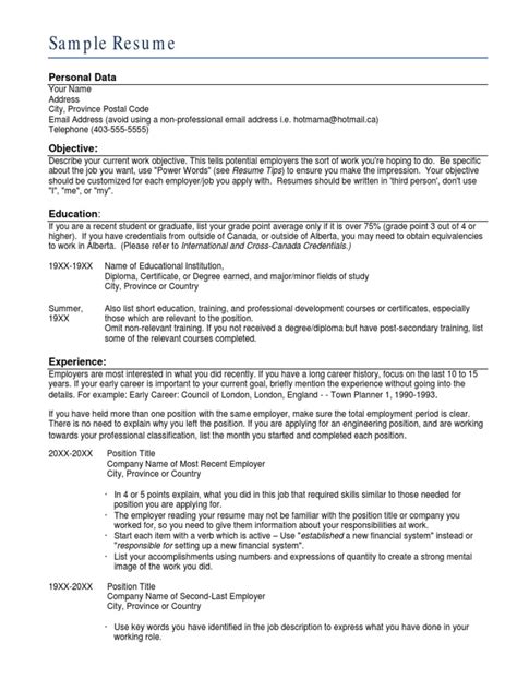 Sample resume format for fresh graduates two page format. Sample Resume | Résumé | Diploma