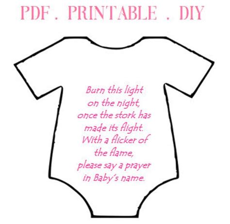 Our new baby shower game cards will have the whole room playing and smiling. PRINTABLE - Burn this light Gift Tags with Pink Ink ~ Baby Onesie Tags ~ Baby Shower Party ...