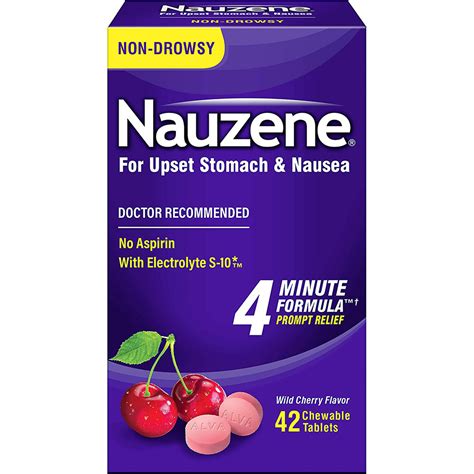 nauzene upset stomach and nausea chewable tablets wild cherry flavor 42 ct the online drugstore