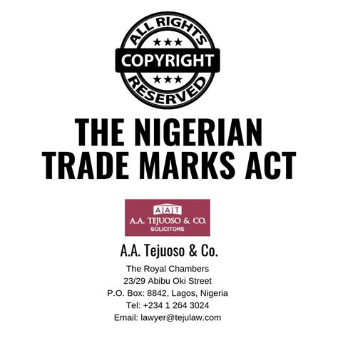 Trademark law provides protection for distinctive marks, certification marks, distinguishing guises. Use and Non Use: The Nigerian Trade Marks Act | Trade mark ...