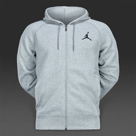 Air Jordan Jumpman Brushed Full Zip Hoodie Mens Clothing Grey