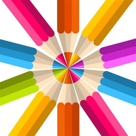 Colorful Rainbow Pencil Circle — Stock Vector © Cienpies 22948910