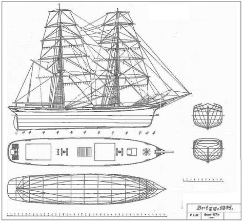 Brig London 1895 Ship Model Plans Best Ship Models