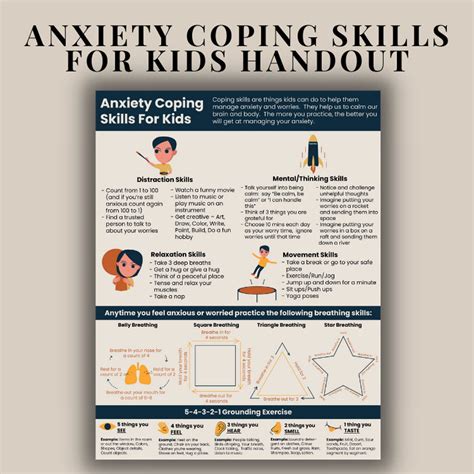 Anxiety Coping Skills Printable Handouts Bundle For Kids And Etsy