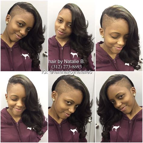 So Cute Sassy Traditional Sew In Hair Weave On Client With Shaved