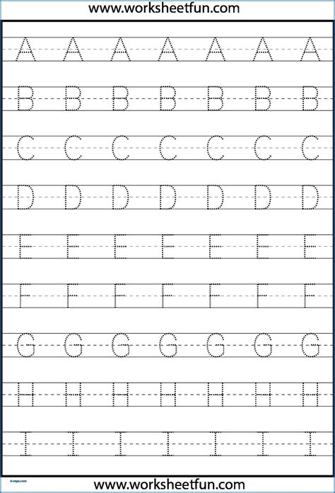 Pre k tracing letters worksheets