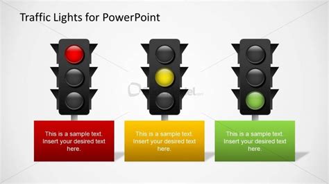 3 Traffic Lights Color Slide Design For Powerpoint Slidemodel