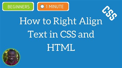How To Right Align Text In Css And Html Css Tutorial Youtube