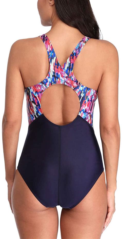 Beautyin Women S One Piece Athletic Racerback Bathing Suit Color Block Swimsuit Ebay