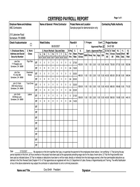 Certified Payroll Fill Online Printable Fillable Blank Pdffiller