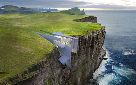 Cliff Retreat Iceland By Alex Hogrefe Architecture Render