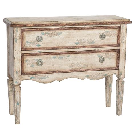 Homefare Distressed Hall Chest Hall Chest Wood Nightstand Accent Chest