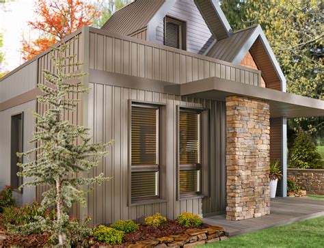 As an exterior cladding, board and batten manages to impart a rustic, handmade quality even to new homes built in unmistakably contemporary styles. Modern: Board and Batten - Vinyl Siding Institute - VSI