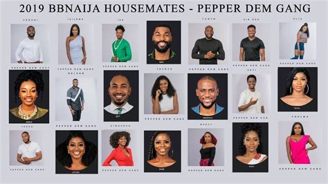 Jul 20, 2021 · bbnaija 2021 of season 6 show. Meet the 2019 Big Brother Naija Housemates - Pepper Dem ...