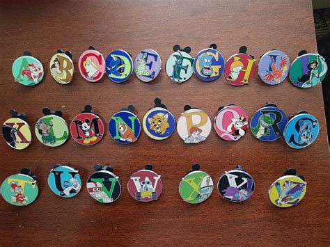 Disney Alphabet Pins Rare 2008 Pin Trading Alphabet Character Pins Complete Set Antique Price