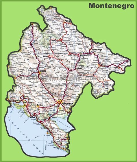 Montenegro Road Map Montenegro Map Montenegro Map