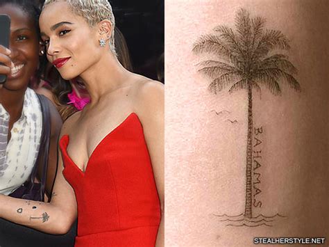 Bts tattoos neue tattoos finger tattoos hand tattoos tatoos zoe kravitz tattoos zoe kravitz braids piercings piercing tattoo. Zoë Kravitz Palm Tree, Writing Forearm Tattoo | Steal Her ...