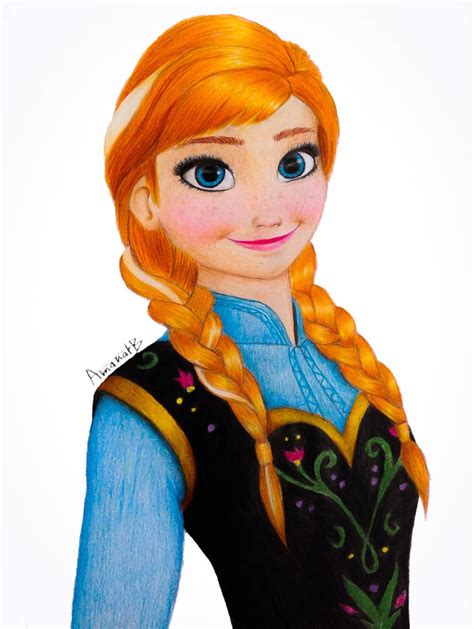 Frozen Anna With Colored Pencils Drawing Video By Amana Hb On Deviantart